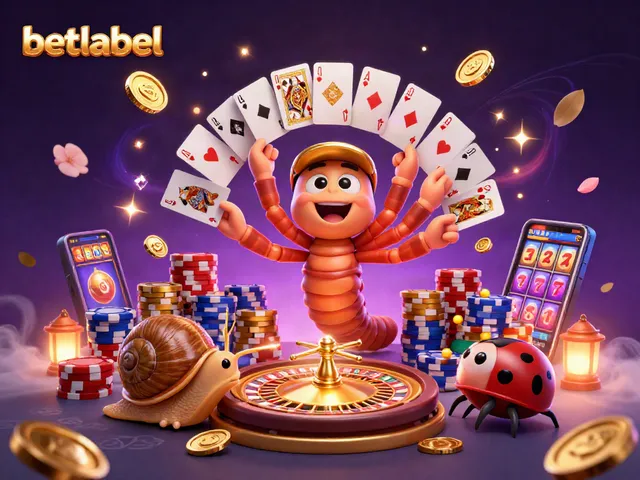 Experience thrilling bets at betlabel with vibrant casino elements and animated characters.