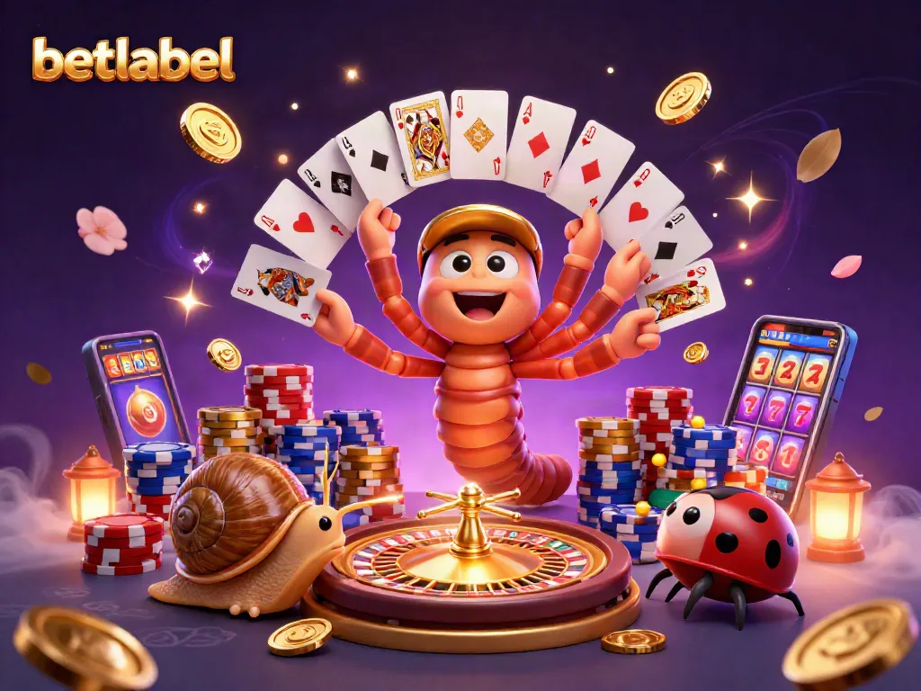 Experience thrilling bets at betlabel with vibrant casino elements and animated characters.